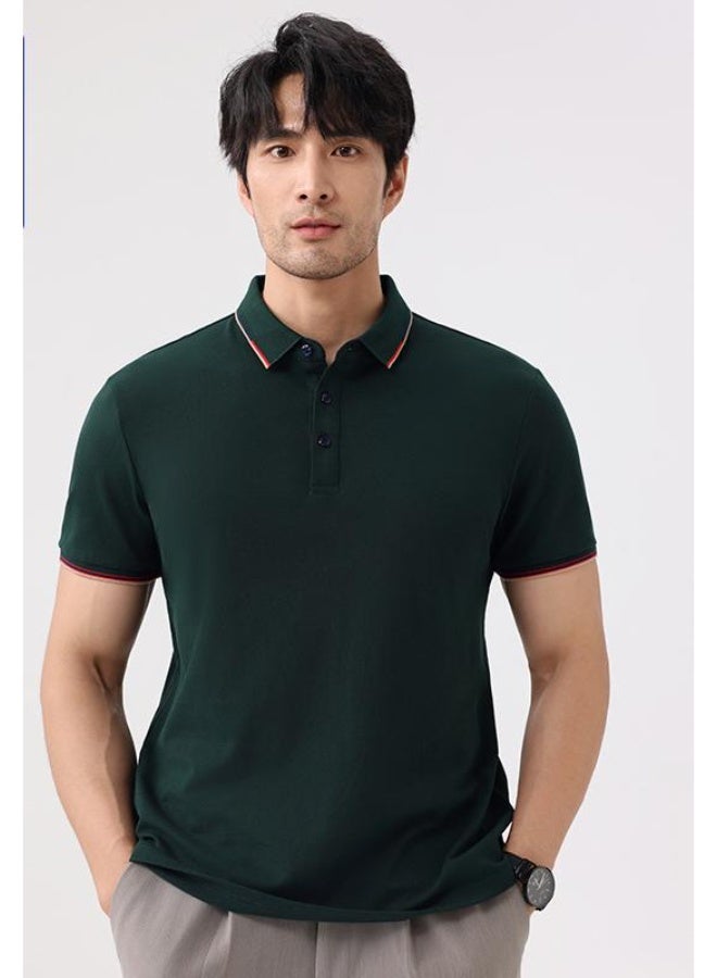 High-End Island Cotton Polo Shirt Short Sleeve Turn-down Collar Workwear Printed Logo DIY Embroidery Cultural T-shirt  - Image 1