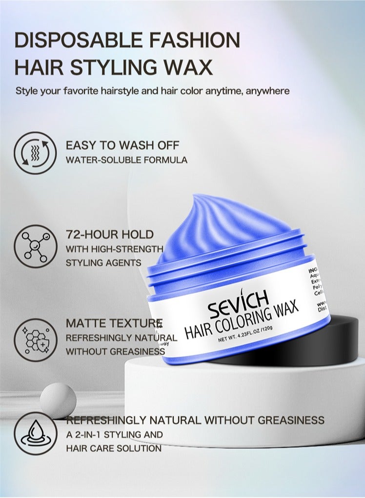 Sevich 120g Hair Coloring Wax Hair Style Dye Mud Hair Color Material for Temporary Hair Color Hair Dye Coloring Wax Washable Natural Instant Hair Color Cream Temporary Hair Dye Wax Yellow - Image 4