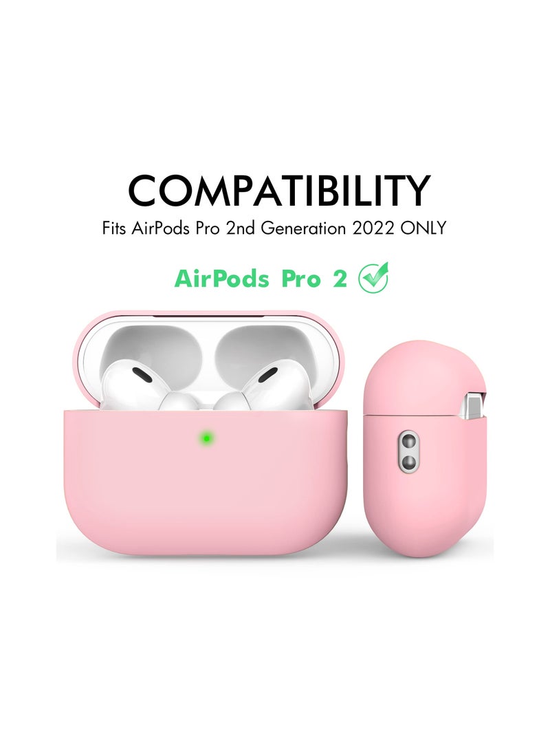 Generic - Pink Silicone Cover for AirPods Pro 2 with Lanyard and Front LED Visibility 2022 - Image 1