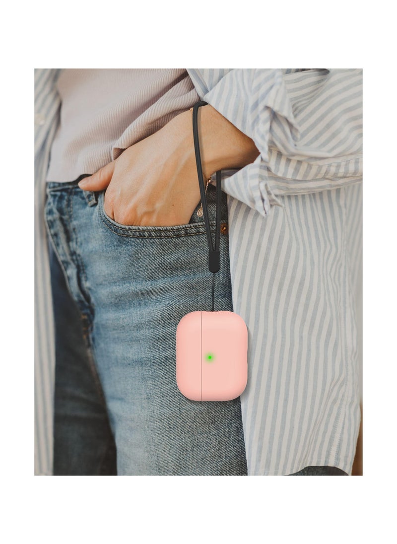 Generic - Pink Silicone Cover for AirPods Pro 2 with Lanyard and Front LED Visibility 2022 - Image 1