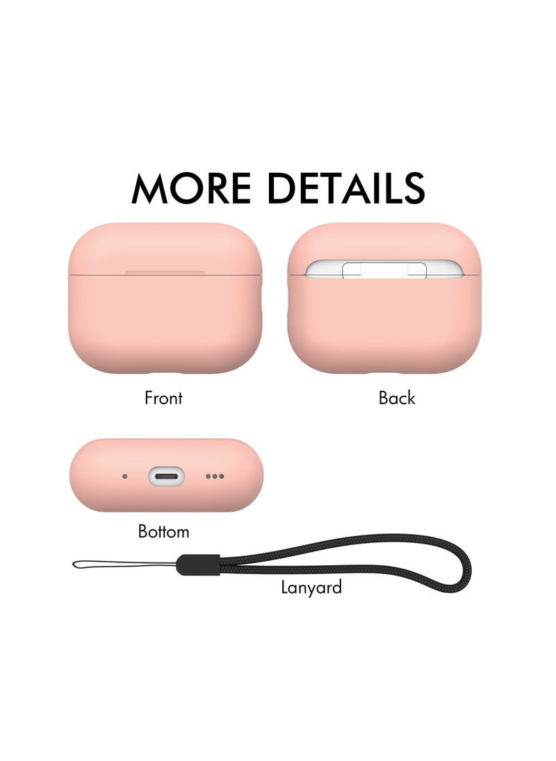 Generic - Pink Silicone Cover for AirPods Pro 2 with Lanyard and Front LED Visibility 2022 - Image 1