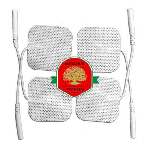 NARAYANI TRADERS Premium Self Adhesive Electrode Pads (White) – Reusable Replacement Pads for TENS, IFT, EMS & Pulse Massager Machines – Professional Physiotherapy Equipment with Universal 2mm Pin Connector (Pack of 1) - Image 1