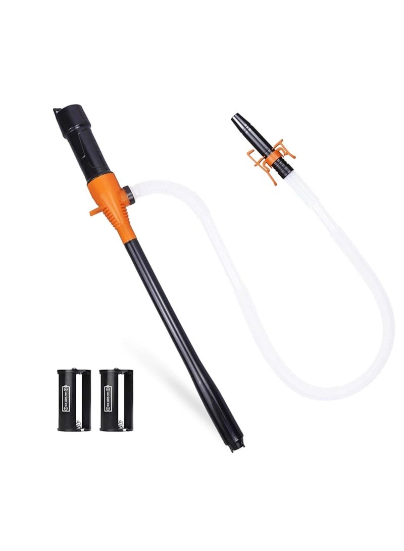 مضخة نقل محمولة مضخة سيفون تعمل بالبطارية لنقل وقود الغاز، معدل تدفق 3.5 جالون في الدقيقة، مستخرج زيت - مضخة نقل البنزين المثالية مضخة وقود يدوية سهلة الاستخدام - Image 1