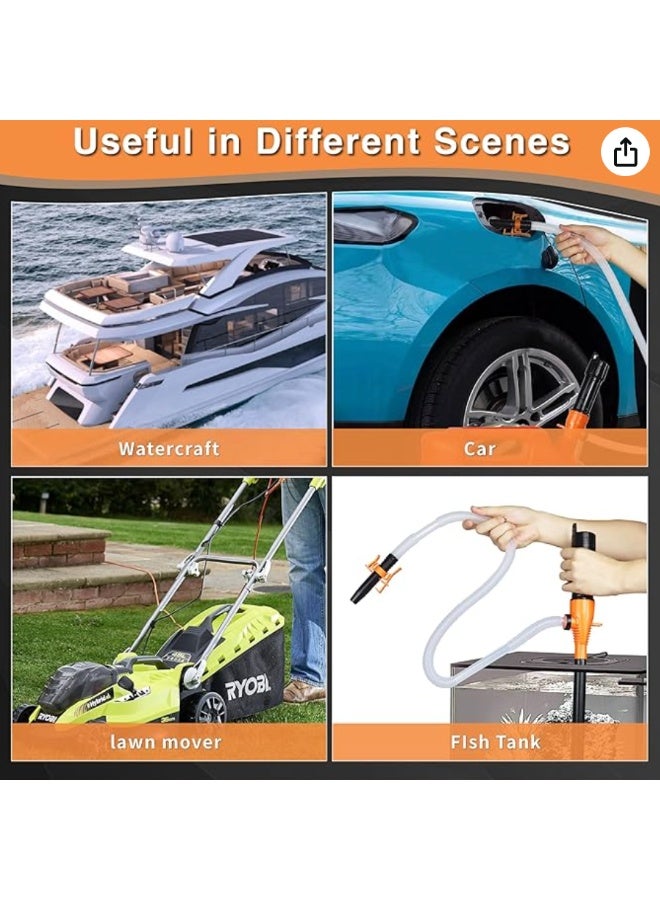 مضخة نقل محمولة مضخة سيفون تعمل بالبطارية لنقل وقود الغاز، معدل تدفق 3.5 جالون في الدقيقة، مستخرج زيت - مضخة نقل البنزين المثالية مضخة وقود يدوية سهلة الاستخدام - Image 5