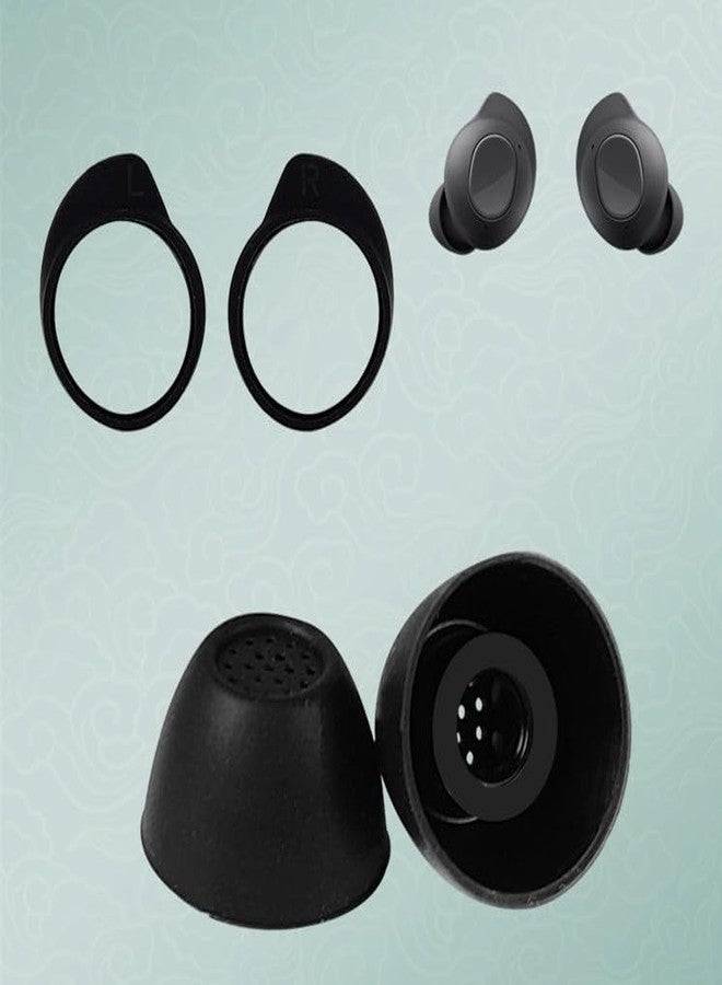 Wiki VALLEY Ear Tips for Samsung Galaxy Buds FE Earbud Accessories, Replacement Silicone Ear Tips and Wings, 3 Pairs, Black - Image 3