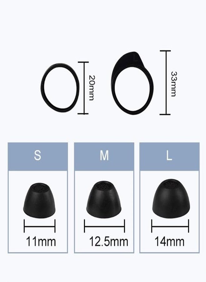 Wiki VALLEY Ear Tips for Samsung Galaxy Buds FE Earbud Accessories, Replacement Silicone Ear Tips and Wings, 3 Pairs, Black - Image 4