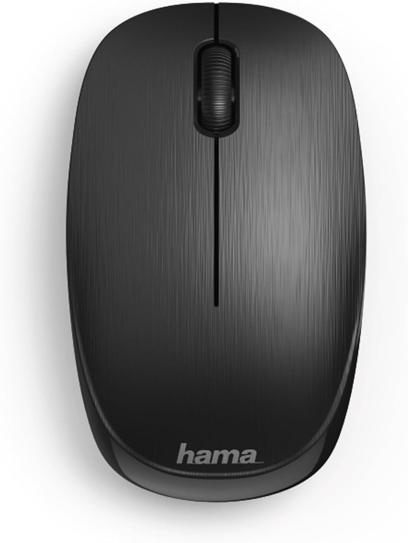 Hama هاما ماوس لاسلكي 2.4GHz, ماوس بصري بثلاثة أزرار مع مستقبل USB نانو, 1000 DPI, مدى 10m, خفيف الوزن ومحمول للابتوب/الكمبيوتر, ويندوز, أسود - Image 2