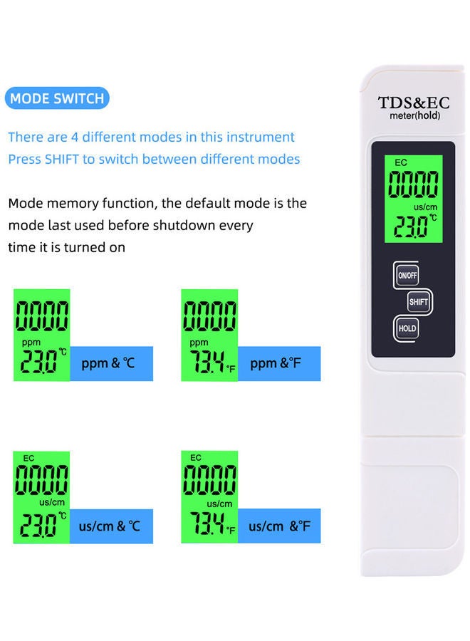 NIBEMINENT TDS Measurement Tester with LCD Display White  - Image 4