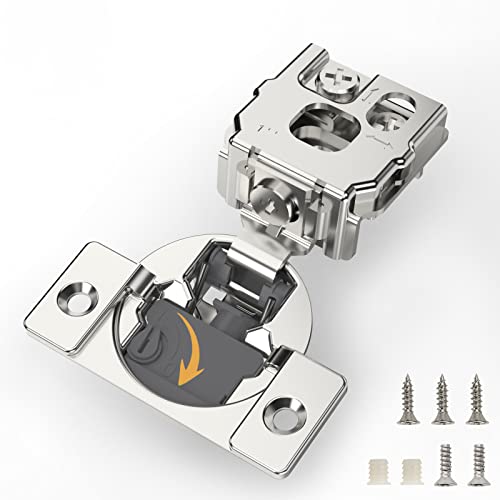 FURNIWARE Closing Speed Control 20 Pack 1 Inch Overlay Soft Close Hinges for Face Frame Cabinet 4D Adjustment Stainless Steel Kitchen Cabinet Hardware 105 Open Concealed Self Closing Hinge - Image 1