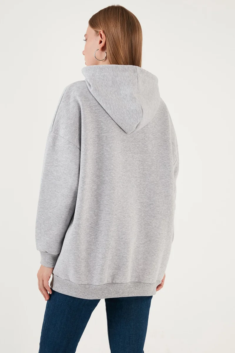 Lela Regular Fit Cotton Hooded Collar Rose Winter Sweat Women's SWEAT 5863854