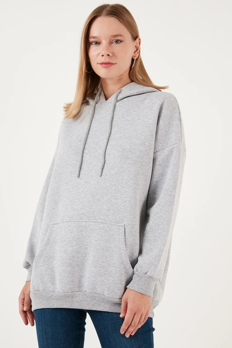 Lela Regular Fit Cotton Hooded Collar Rose Winter Sweat Women's SWEAT 5863854