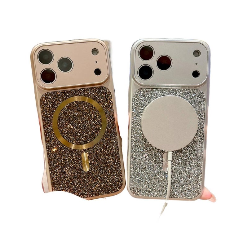 MagSafe Case | Orange | PC | Glitter Sparkle | Matte Finish | Cover for iPhone 16 / 16 Plus / 16 Pro / 16 Pro Max - Image 4