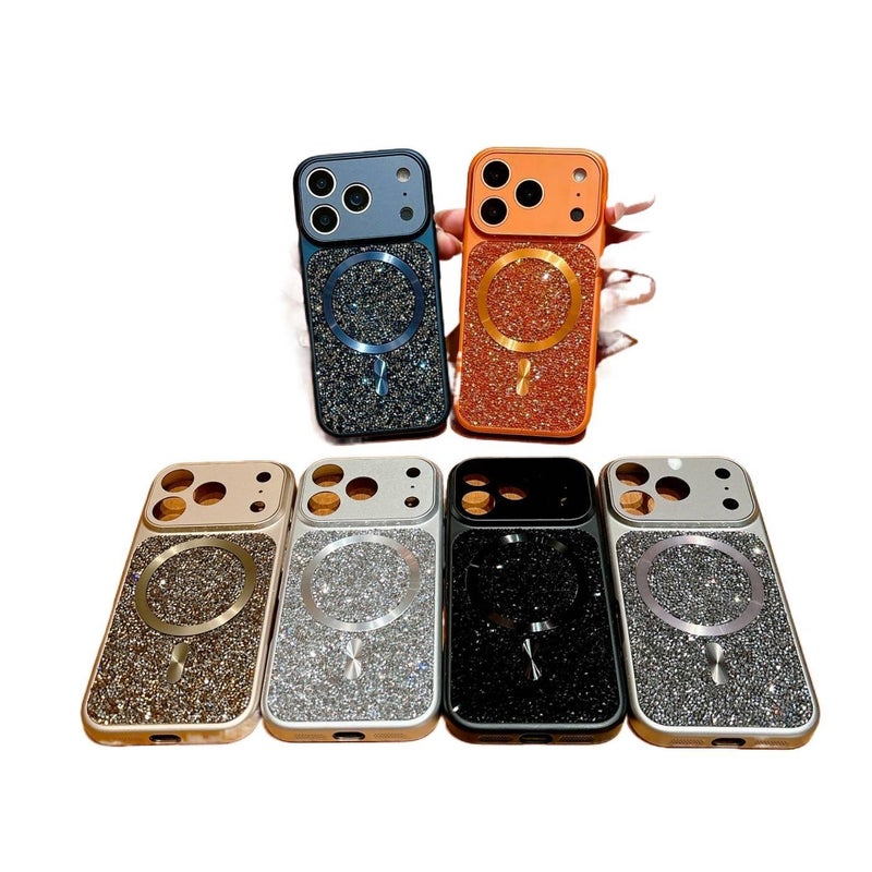MagSafe Case | Orange | PC | Glitter Sparkle | Matte Finish | Cover for iPhone 16 / 16 Plus / 16 Pro / 16 Pro Max - Image 2