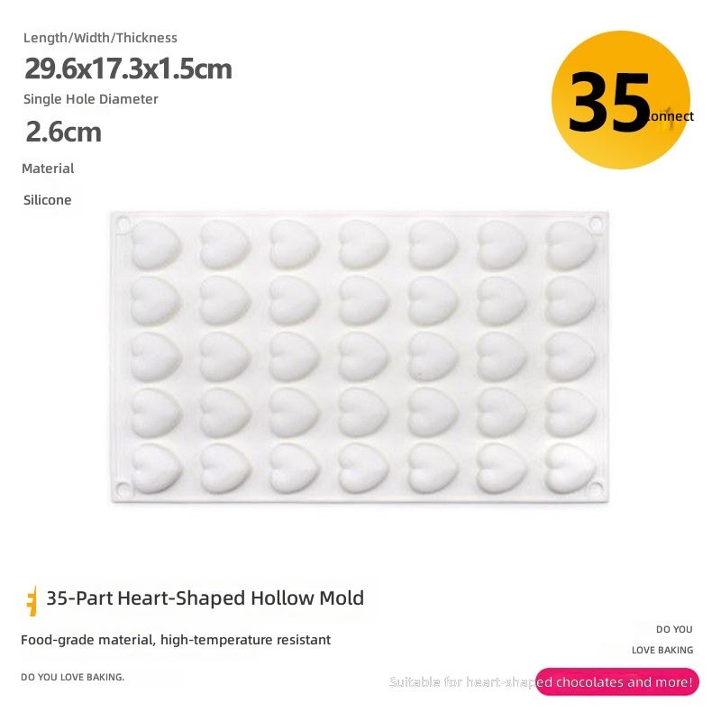 35-Cavity Flowing Filling Silicone Mold for Mooncakes, Bread, Chocolate & Hawthorn Balls - Image 1