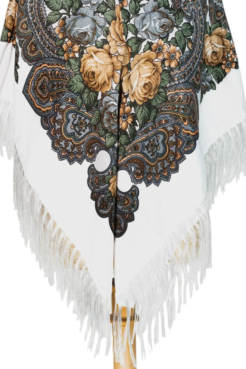 D'Daniela  Alevtina Women's Eastern European Cotton Tassel Shawl for Women | Best Price UAE