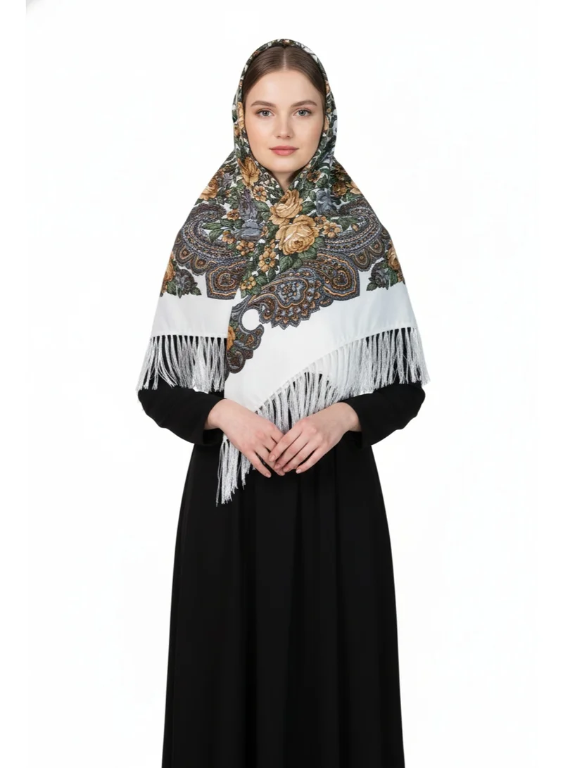 دىدانيالا شال نسائي بشراريب من القطن من أوروبا الشرقية من أليفتينا