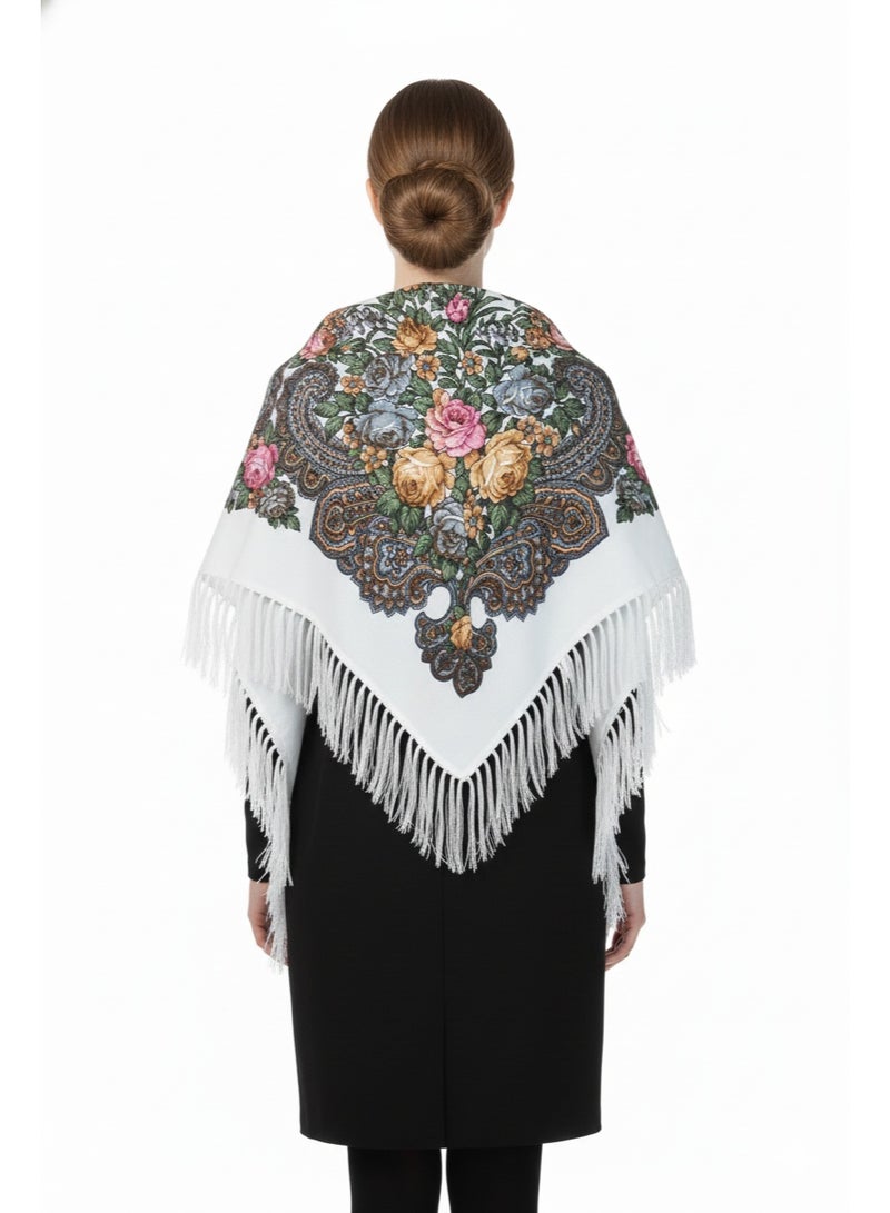 دىدانيالا شال نسائي بشراريب من القطن من أوروبا الشرقية من أليفتينا - Image 3