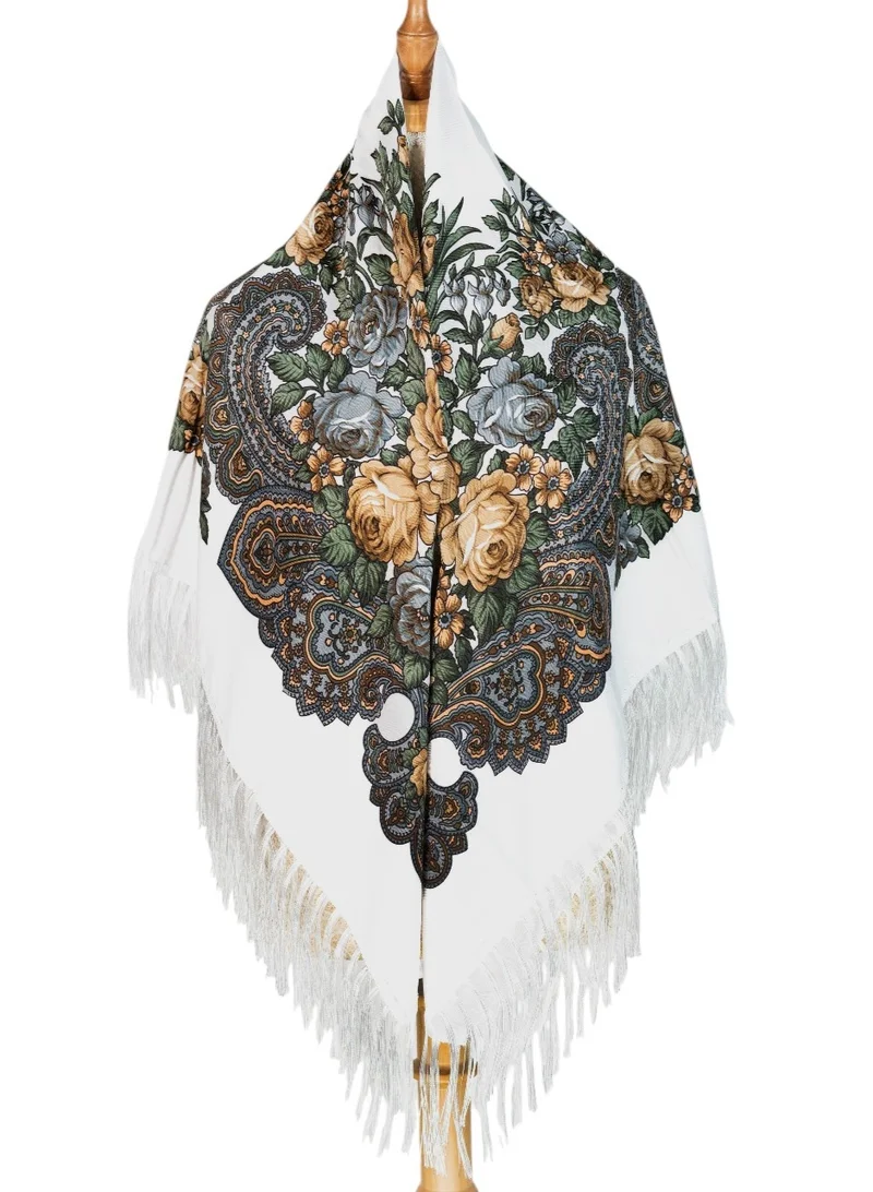 Alevtina Women's Eastern European Cotton Tassel Shawl