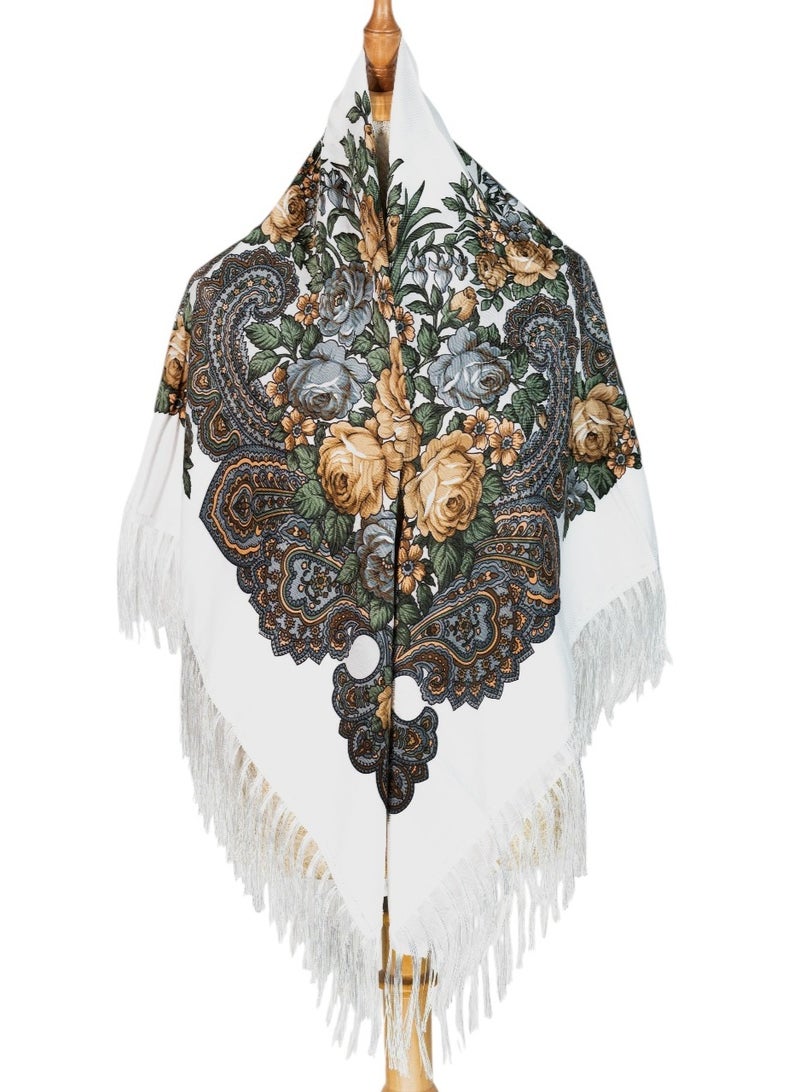 دىدانيالا شال نسائي بشراريب من القطن من أوروبا الشرقية من أليفتينا - Image 1