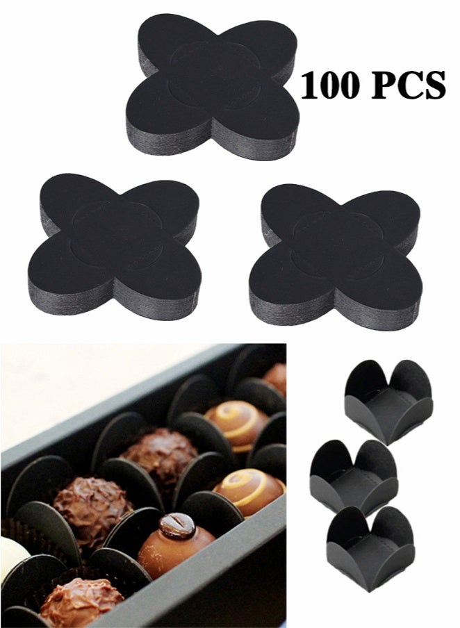 OMEVE Black Cupcake Liners 100pcs 30mm Mini Paper Truffle Wrappers Food Grade Chocolate Candy Cups for Baking Party Home Use - Image 1