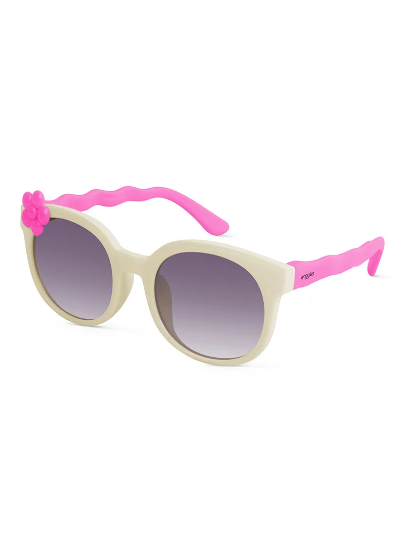 Woggles EyeBloom Cream Round Kids Sunglasses