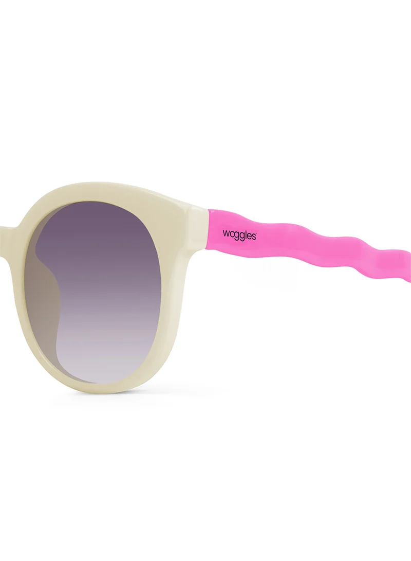 Woggles EyeBloom Cream Round Kids Sunglasses