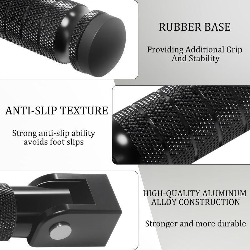 JXPANG M8 Motorcycle Folding Rearsets Foldable Motorbike Footrest Bicycle Footpegs Foot Pegs Pedal, Passenger Pedal Universal For Electric Car Motorbike Mini Bike Dirt Pit (Black, Type B) - Image 2