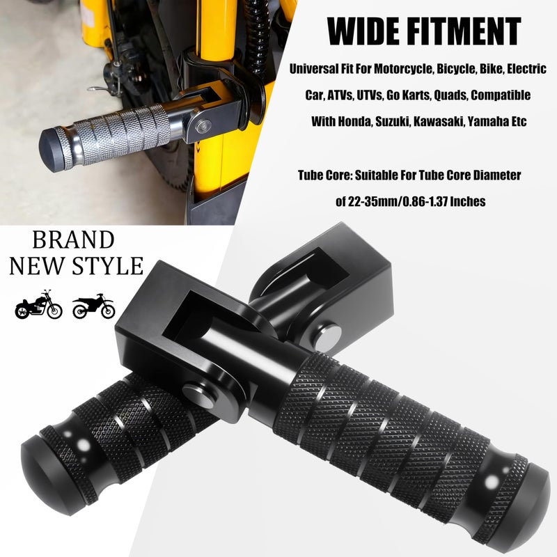 JXPANG M8 Motorcycle Folding Rearsets Foldable Motorbike Footrest Bicycle Footpegs Foot Pegs Pedal, Passenger Pedal Universal For Electric Car Motorbike Mini Bike Dirt Pit (Black, Type B) - Image 5