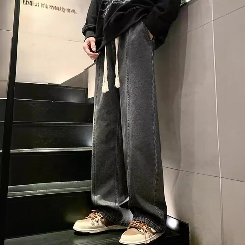 Jeans Men'S American Style High Street Vibe Boys Pants Trendy Brand Trousers Summer Retro Casual Straight Pants - Image 3