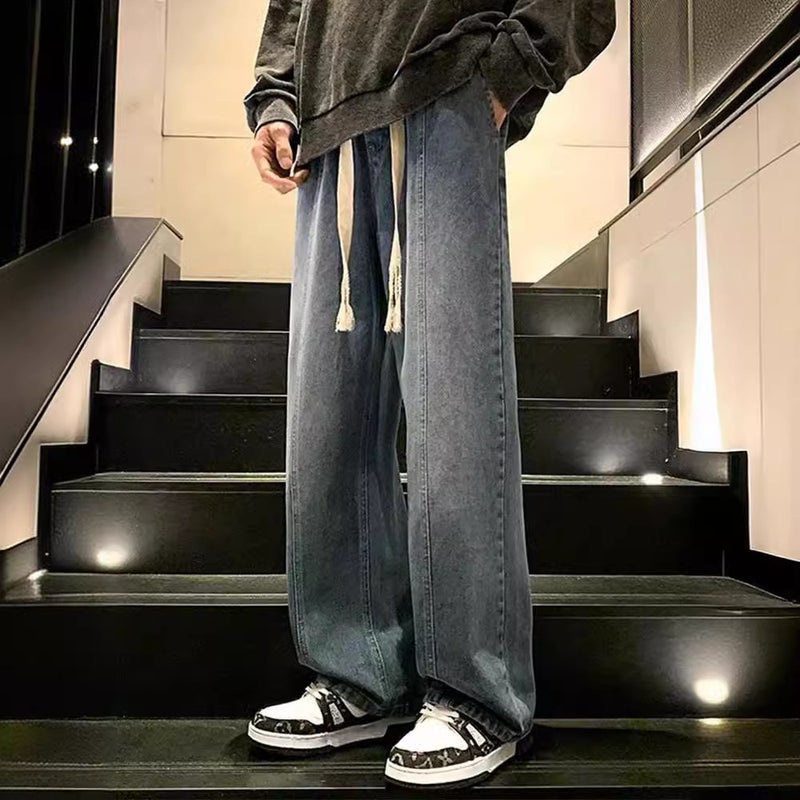 Jeans Men'S American Style High Street Vibe Boys Pants Trendy Brand Trousers Summer Retro Casual Straight Pants - Image 2