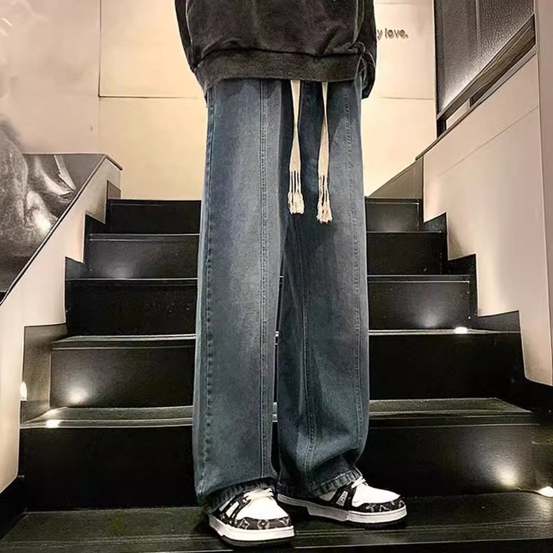 Jeans Men'S American Style High Street Vibe Boys Pants Trendy Brand Trousers Summer Retro Casual Straight Pants - Image 4