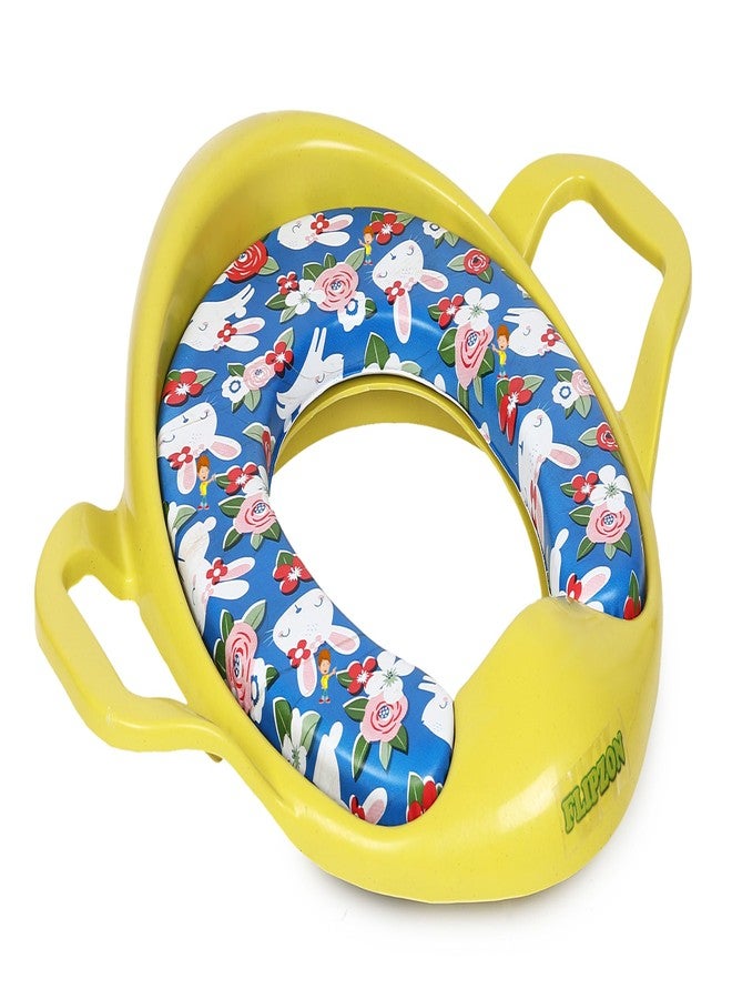 FLIPZON Premium Baby Cushioned Potty Seat, Toilet Seat with Handle for kids (Banana Yellow) - Image 1