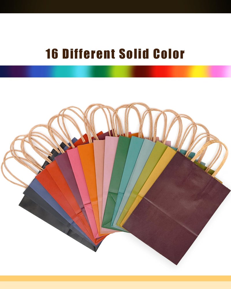qiqee Large Paper Gift Bags With Handles 16 Solid Colors Party Favor Bags for presents 13"x10.3"x4.6"ï¼ˆ16-Packsï¼‰ - Image 3