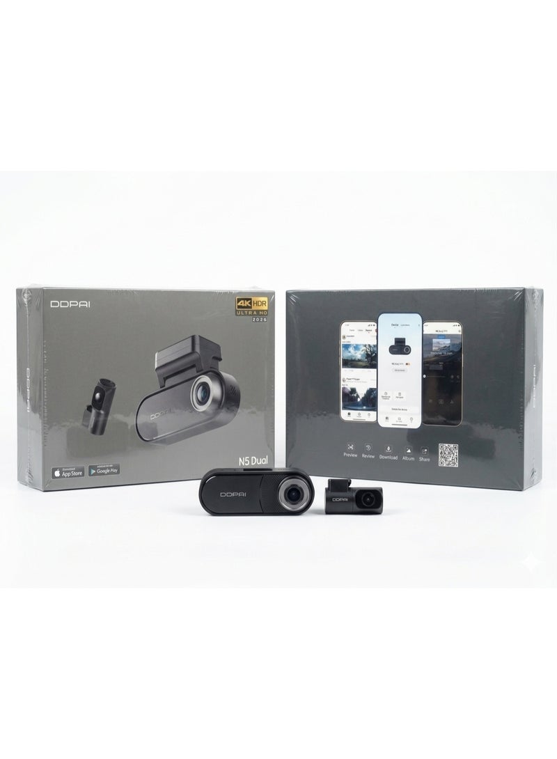 DDPAI N5 Dual Dash Cam 4K HDR - Front and Rear Dual Channel, Built-in 32GB eMMC Storage, Smart Voice Control, Built-in GPS & Wi-Fi Tracking. - Image 4
