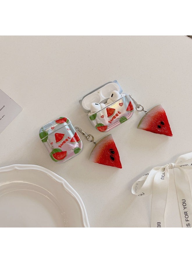 Generic - Feather Yarn Summer Watermelon For Airpods Pro2 For Apple Bluetooth Wireless 1/2/3 Generation Headphone Cover Cute Soft-Color:Summer Watermelon Pendant-Applicable Model:Airpods 3 Generations - Image 1