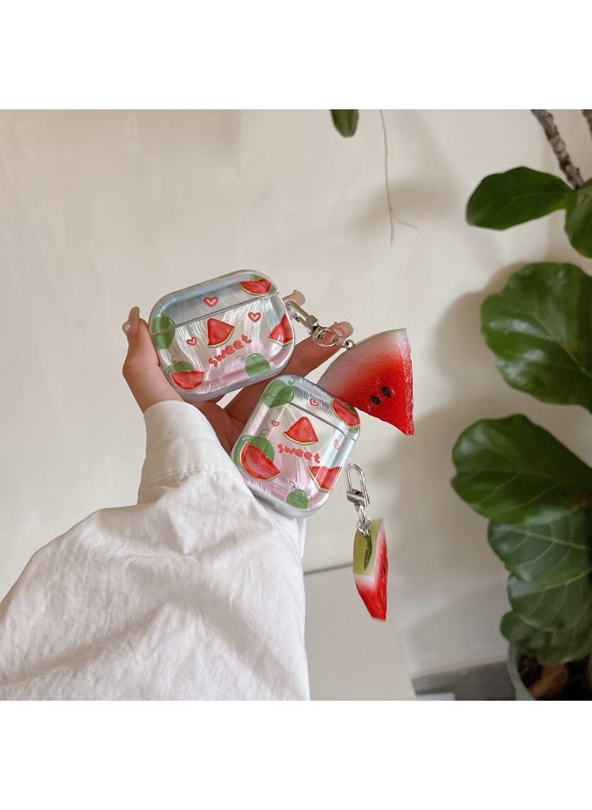 Generic - Feather Yarn Summer Watermelon For Airpods Pro2 For Apple Bluetooth Wireless 1/2/3 Generation Headphone Cover Cute Soft-Color:Summer Watermelon Pendant-Applicable Model:Airpods 3 Generations - Image 1