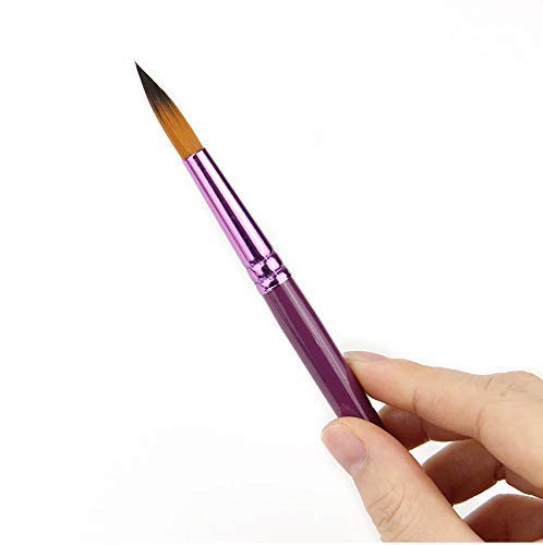 DEZIINE.Fx 24 PCS Flat & Round Different Size Artist Fine Nylon Hair Paint Brush Set for Watercolor Acrylic Oil Painting Brushes Drawing Art Supplies Size: 1-12 - Image 5