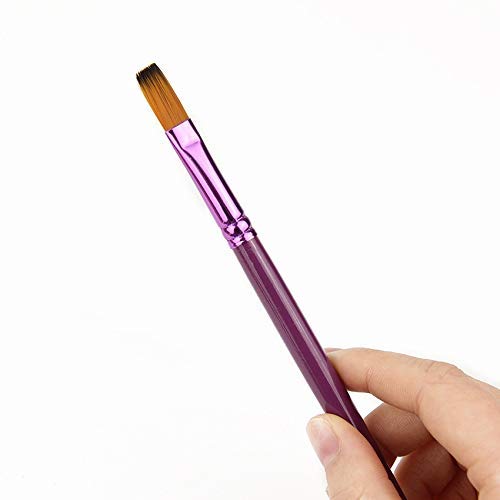 DEZIINE.Fx 24 PCS Flat & Round Different Size Artist Fine Nylon Hair Paint Brush Set for Watercolor Acrylic Oil Painting Brushes Drawing Art Supplies Size: 1-12 - Image 4