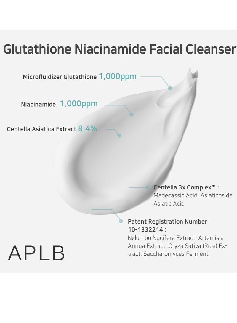 APLB Glutathione Niacinamide Facial Cleanser | LIPO GLUTA NIAC CEN™ 8.6% 2.71 FL.OZ/Korean Skincare, Cares for Tighten Pores & Sebum, Long lasting nourishment and deep moisture for soft skin - Image 4