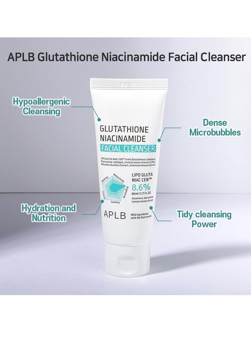 APLB Glutathione Niacinamide Facial Cleanser | LIPO GLUTA NIAC CEN™ 8.6% 2.71 FL.OZ/Korean Skincare, Cares for Tighten Pores & Sebum, Long lasting nourishment and deep moisture for soft skin - Image 5