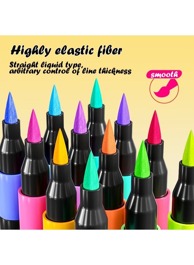 2 packs of acrylic markers, 12 colors per pack, for drawing on wood, glass, and fabric. - Image 3