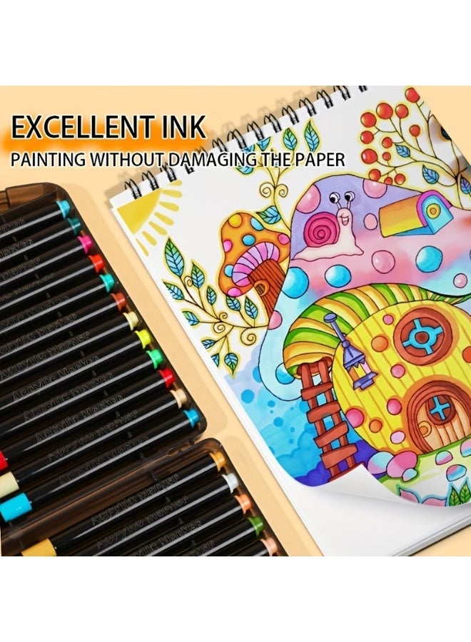 2 packs of acrylic markers, 12 colors per pack, for drawing on wood, glass, and fabric. - Image 2