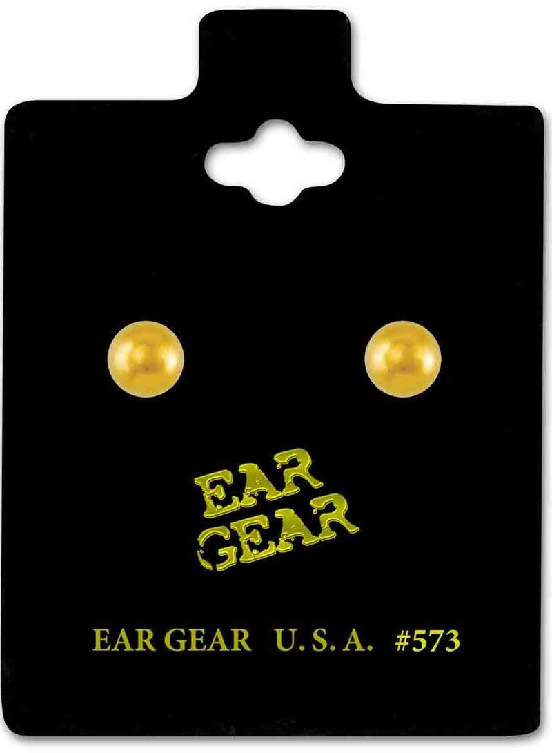 آير جير قرط مطلي بالذهب على شكل كرة مقاس 4 مم - Image 2