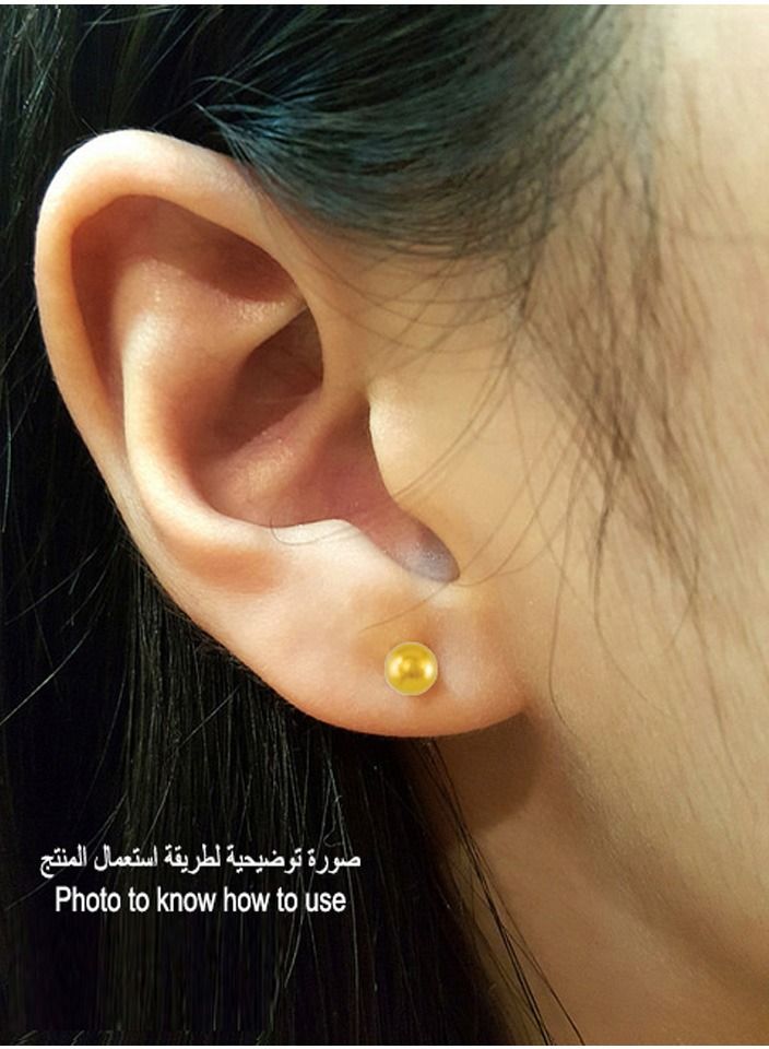 آير جير قرط مطلي بالذهب على شكل كرة مقاس 4 مم - Image 4