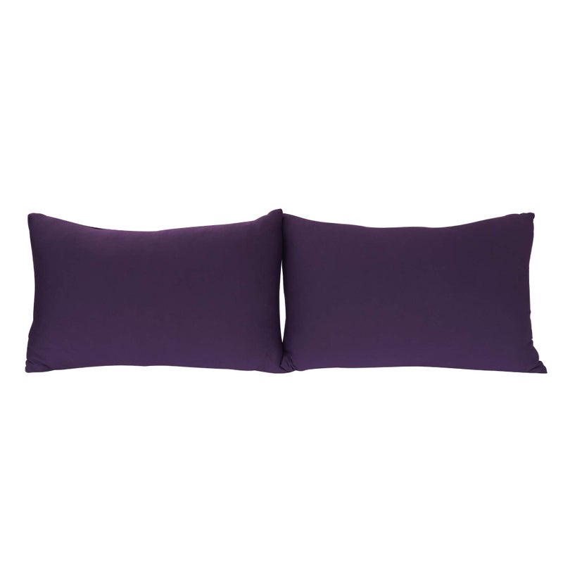 Stretch Pillowcases - Micro Jersey Knit & Ultra Soft  Standard Size - Set of 2 Pillow Cases  Purple