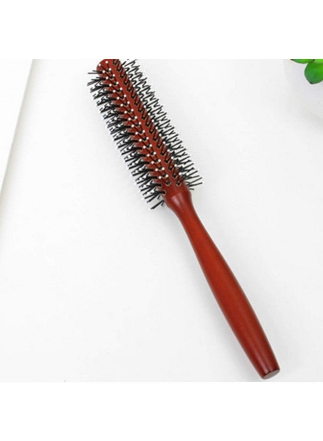 Beetoo Eetoo Small Round Wooden Hair Brush For Blow Drying With Wood Handle 1.6 Inch Width Soft Nylon Bristles Big Wave Roll Comb For Short Medium Curly Hair (Red) - Image 3