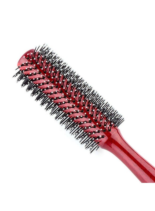 Beetoo Eetoo Small Round Wooden Hair Brush For Blow Drying With Wood Handle 1.6 Inch Width Soft Nylon Bristles Big Wave Roll Comb For Short Medium Curly Hair (Red) - Image 2