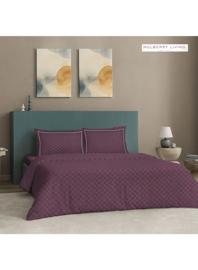 مالبيري ليفينج غطاء لحاف مربعات مقاس كينغ قطن %  غرزة لون خوخي