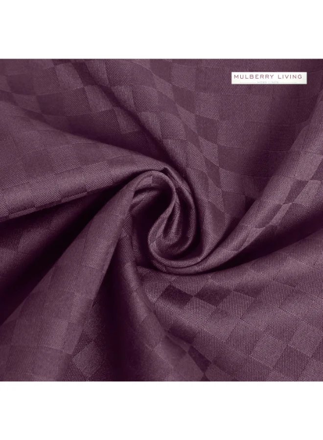 MULBERRY LIVING 100% Cotton King Duvet Cover - 300 TC Urban Grid (Checks). Width 260 x Length 240cms - Plum