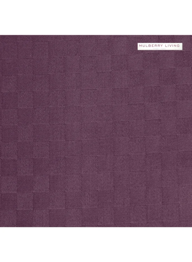 MULBERRY LIVING 100% Cotton King Duvet Cover - 300 TC Urban Grid (Checks). Width 260 x Length 240cms - Plum